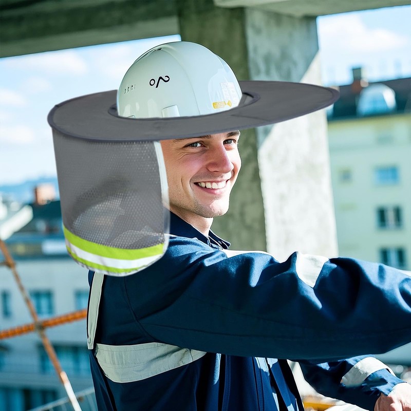 Topbuti Hard Hat Sun Shield Full Brim Mesh Sunshade, High