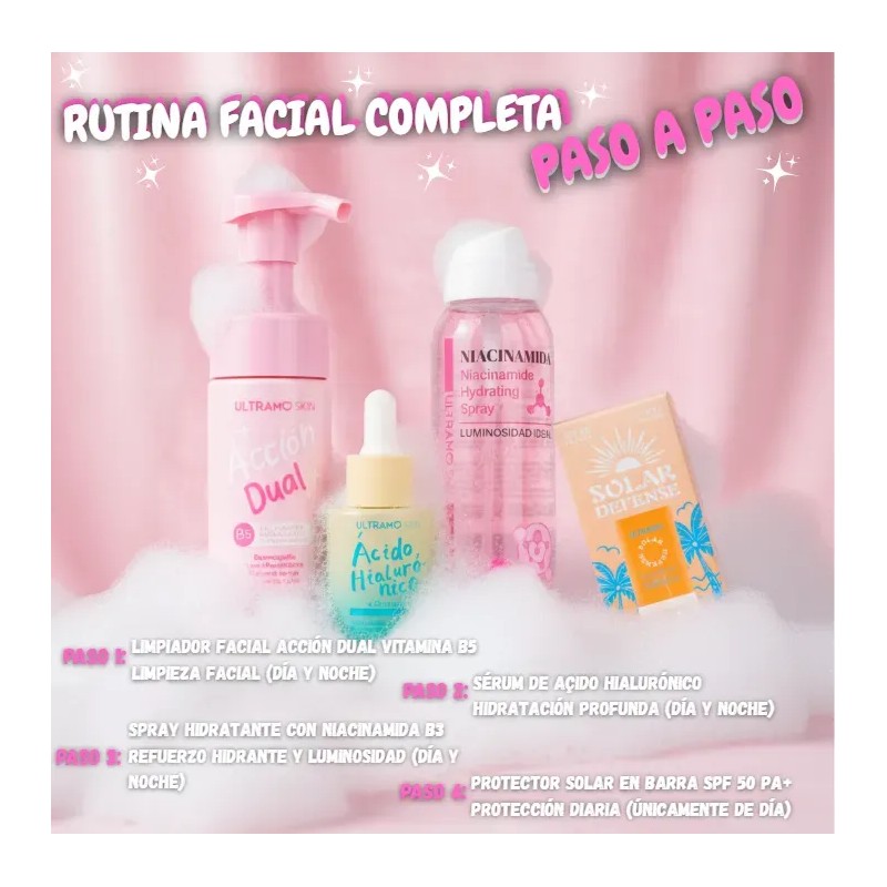 Kit Rutina Facial Completa Ultramo Hidratación Y Protección