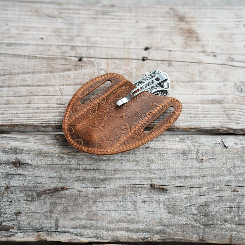 Folding Knife Sheath Pocket for 4" -5 inch Knives,Leather Knife