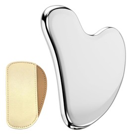 Gua Sha Edelstahl GuaSha Stein Gesichtswerkzeug, Metall Scraping Massage Tool Lymphdrainage Massageschaber für Gesicht, Augen, Hals, Körper