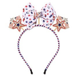 MOLOCH 4th of July Headband USA Top Bow Headbands for Women Red White Blue Patriotic Hairband Independence Day Hair Accessories
