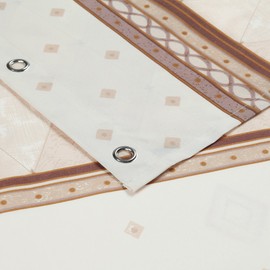 DS Bath Corinthia Beige Shower Curtain,Polyester Fabric Shower Curtain,Printed Shower Curtains for Bathroom,Contemporary Decorative Waterproof Bathroom Curtains,62" W x 78" H