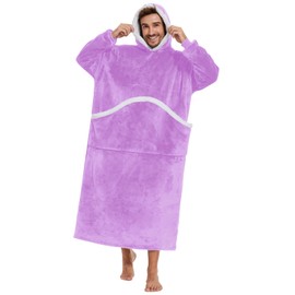 Gentlewarm Wearable Blanket Hoodie for Women and Men, Sherpa Fleece Wearable Blanket, Long Oversized Blanket Hoodie,Hooded Blanket With Sleeves and Giant Pocket
