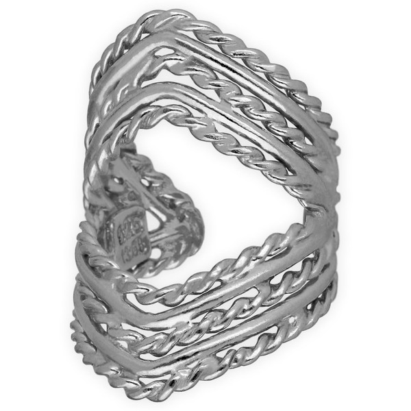 Handmade Ear cuff 925 Sterling Silver Geometric Rhombus Ear Cuff