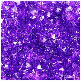 BeadTin Amethyst Transparent 18mm Sunburst Craft Beads (135pcs)