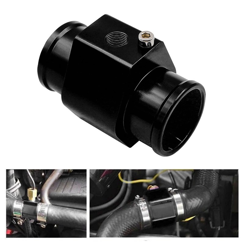 1 PC Black Aluminum Water Temp Meter Temperature Gauge Joint