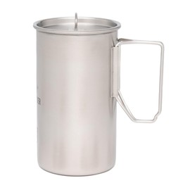 The Pathfinder School X Geopress Nesting Cup with Lid – Heavy-Duty Stainless Steel Camping Cup with Graduated Measurements – Bat Wing Handles – Ideal Outdoor and Backpacking Gear, 30oz/900ml Capacity