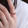 Enautoabs Cute Crystal Red Strawberry Ring Ting Gold Plated Strawberry