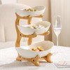 HOMKULA Fruit Bowl for Kitchen Counter - 3 Tier Ceramic