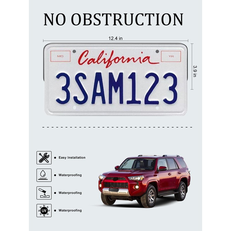 Front License Plate Frame for Toyota 4 Runner 2014-2024 Front