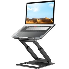 tounee Laptop Stand for Desk Adjustable Height, Telescopic Computer Stand with Pull Out Design Ergonomic Laptop Riser Fits All Laptops 10-17"-Black