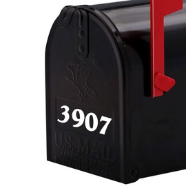 LIGHT BROWN - Set of two Mailbox Numbers 1" tall Vinyl Decal Stickers - House Home Address - CUSTOM - 20 COLOR OPTIONS