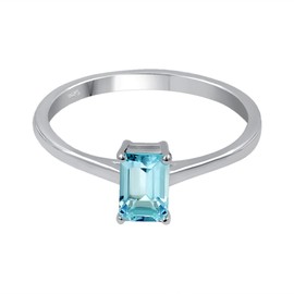 TISHAVI Blue Topaz Ring For Women Sterling Silver,Natural Blue Topaz Ring Sterling Silver,Ring for Women Size 9