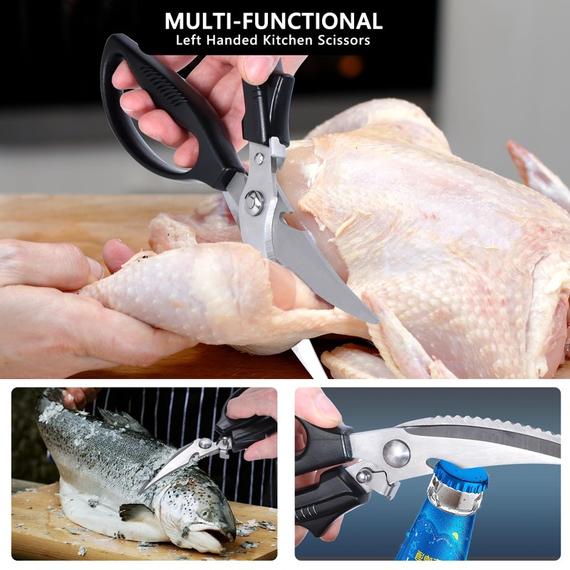 Left Handed Kitchen Scissors, Lefty Poultry shears Kitchen Tools Utensils