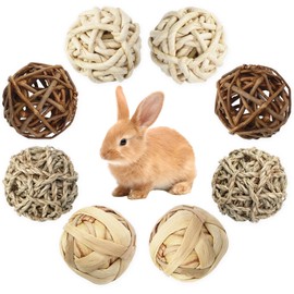 Chew Balls Pack of 8 Small Animals Chew Toy Rabbit Toy Chew Balls for Small Animals Hamsters Rabbits Guinea Pigs Chinchilla Gerbils