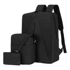 LH Set 3 Piezas , Mochila Usb , Bolsa , Lapicera , Casual Escolar Oficina Viaje