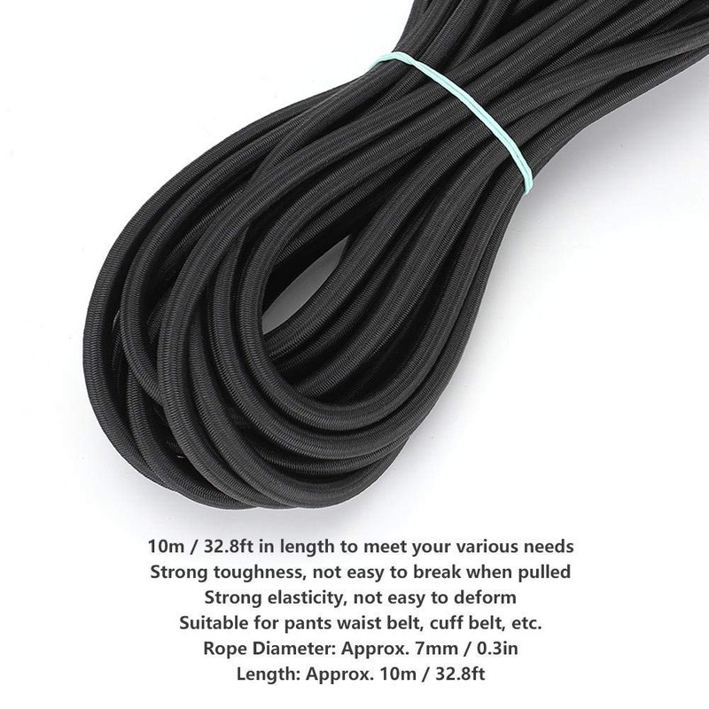 Yosoo123 Clothes Round Elastic Polyester Cord, 7mm Diameter, 10m Length,