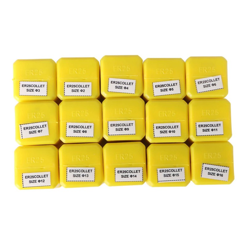 raseparter 15Pcs ER25 Spring Collet Set, Router Machine Collet Set