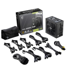 MSI MAG A1000GL PCIE 5 Gaming Power Supply - ATX 3.1 & PCIE 5.1 Ready - Full Modular - 80 Plus Gold Certified 1000W - Compact Size - ATX PSU - 10 Year Warranty (Renewed)