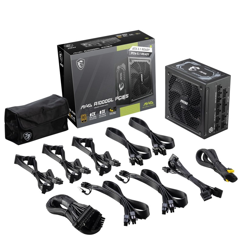 MSI MAG A1000GL PCIE 5 Gaming Power Supply - ATX