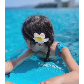 12Pcs 2.4 White Yellow Plumeria Flower Hair Clips Hawaiian Foam Flower Headpieces Artificial Floral Hair Barrettes Hair Decorations Accessories for Beach Vacation Party