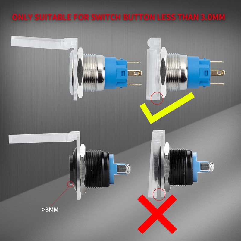 DaierTek 19mm PC Power Push Button Switch Cover Safety Guard