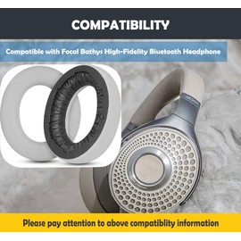 Bathys High-Fidelity Earpads Replacement Cushion for Bathys High-Fidelity-Bluetooth-Headphone (Grey PL) with Protein Leather/Memory Foam
