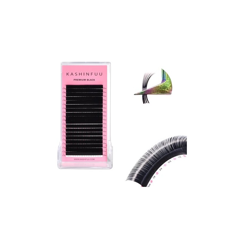 Kashinfuu Eyelash Extensions 0.07mm Thickness CC Curl Length 14mm Premium