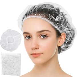 100 Pcs Gorros para Regadera,Gorro de Ducha Impermeable y Transparente,Elástico,Reutilizable y Grueso para Mujeres,Niñas y Niños,Ideal para Spas...   