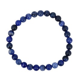 Taddart Minerals - 6mm Natural Gemstone Ball Bracelet on Elastic Nylon Thread - Handmade, Rubber