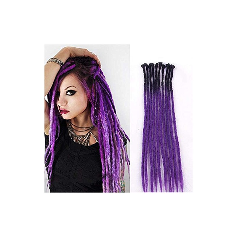 Synthetic Dreads 24 Inch 10 Strands Ombre Black and Purple