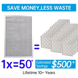 UBeesize 14x20x1 Reusable Electrostatic Air Filter HVAC AC Furnace Filter,MERV 8, Washable, Lasts a Lifetime,Permanent Air Filter,Breathe Fresher,Home And Office(Actual Size:13.5x19.5x0.82 Inch)