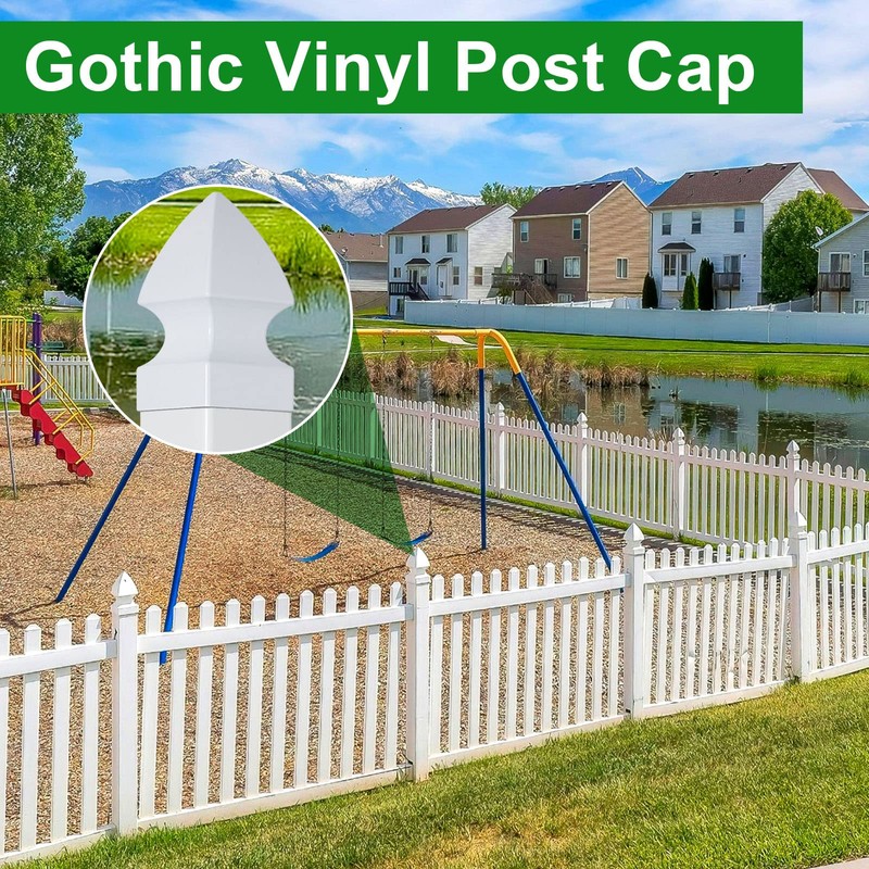 Lothee 2 Pcs Vinyl Post Cap Gothic Post Caps Decking