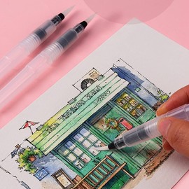 3/6Pcs Water Brush Pens Set Refillable Watercolor Pen Brush 3 Sizes Brush Tips for Blending Colors Creating Shades Watercolor Set Kids Adults Artist Professional, Art Paintbrush Sets