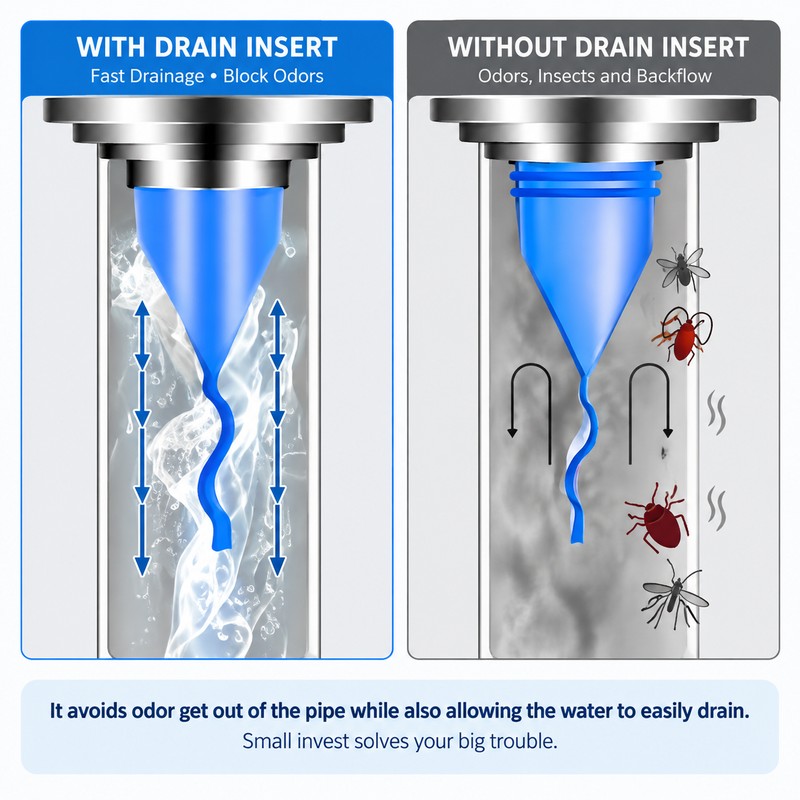 3-Pack One-Way Drain Valve Inserts for Sink & Floor Drains,