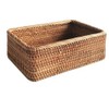 IMCCZONY Hand-Woven Wicker Basket Fruit, Tea and Bread Basket Rectangular