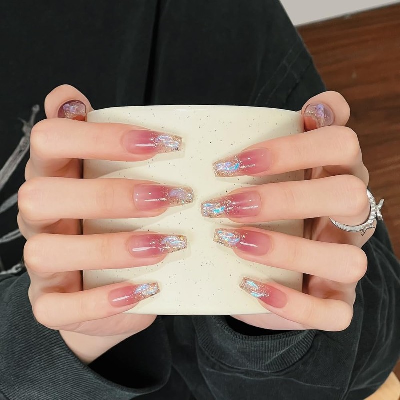 Pure Handmade Nails Press on Nail Reusable Fake Nails Purple