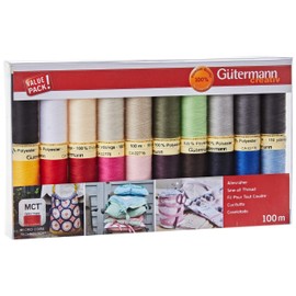 Gutermann Sewing Thread Set, Basic Colours, 20 Colours, 100 m