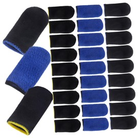 KOMBIUDA 30 Pairs Sweat Gaming Finger Sleeves Breathable Touch Screen Finger Covers for Mobile Gaming Comfortable Design for Men and Women Colors Included