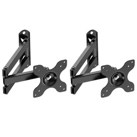 WALI TV Wall Mount Full Motion 15 inch Extension Arm Tilt Swivel for Most 13 to 32 inch LED TV Flat Panel Screen with Mounting Holes up to 100x100mm, 2 Packs (1330LM-2), Black