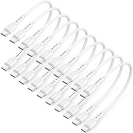 SooPii 10 pcs USB C to USB C Cables,CS101 10 Ports Charging Station Accessories(White)