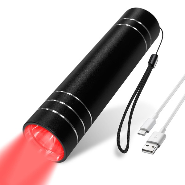 Red Light Therapy Torch, 660 nm Red Light Lamp & 850 nm Infrared Lamp, 1000 mAh Portable Red Light Therapy, Red Light Lamp for Pain Relief and Blood Circulation
