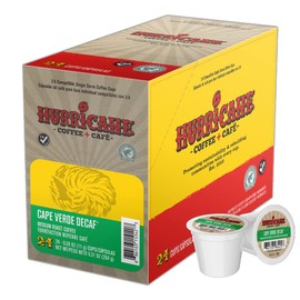 Hurricane Cape Verde Decaf Coffee, Single Serve Cups For Keurig K Cup Brewers, 24 Count