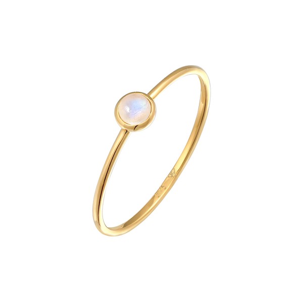Elli Women's Solitaire Filigree Ring with Moonstone in 375 Yellow