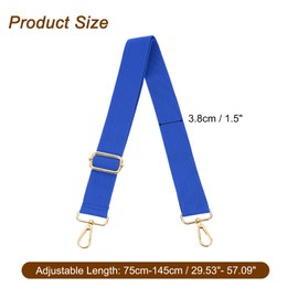 uxcell Wide Shoulder Strap, 3.8cm Adjustable Purse Strap Replacement Crossbody Strap for Shoulder Bag Handbag, Navy Blue, Light Gold Pull Core Buckle