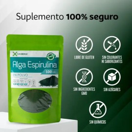 Espirulina en Polvo 100g  Dura 20 Días  Fuente Natural de Energía, Proteína y Antioxidantes  Apoya el Sistema Inmune y Bienestar Diario  Ideal para...
