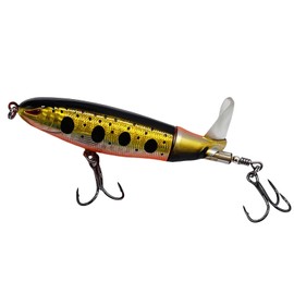 Castaic Topwater Fishing Lures Set Popper Lures for Bass Catfish Pike Perch Bass Lures with Floating Rotating Tail Artificial Hard Bait Multiple Colors (Golden Yellow)