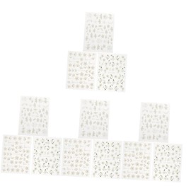 OATIPHO 4sets 3 Sheets Embossed Floral Nail Stickers Elegant Flower Nail Art Decals for DIY Manicure for Home Use Great for Women Vivid Patterns 3sheets*4