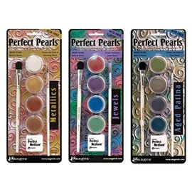 Ranger Perfect Pearls Kit 1 Metallics, Kit 2 Jewels and 3 Aged Patina, Bundle of Items (PPP-KIT 15963, 16007, 21803)
