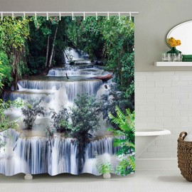 FAIRYGATE B8521 Bath Curtain Shower Curtain Anti Mould Waterproof Quick-Drying Shower Curtains Bathroom Curtain Polyester Fabric Washable with 12 Hooks